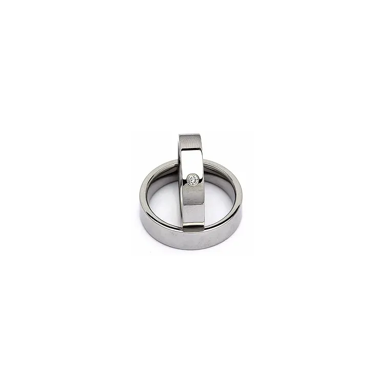 Trauringe in Stahl 0,05 ct
