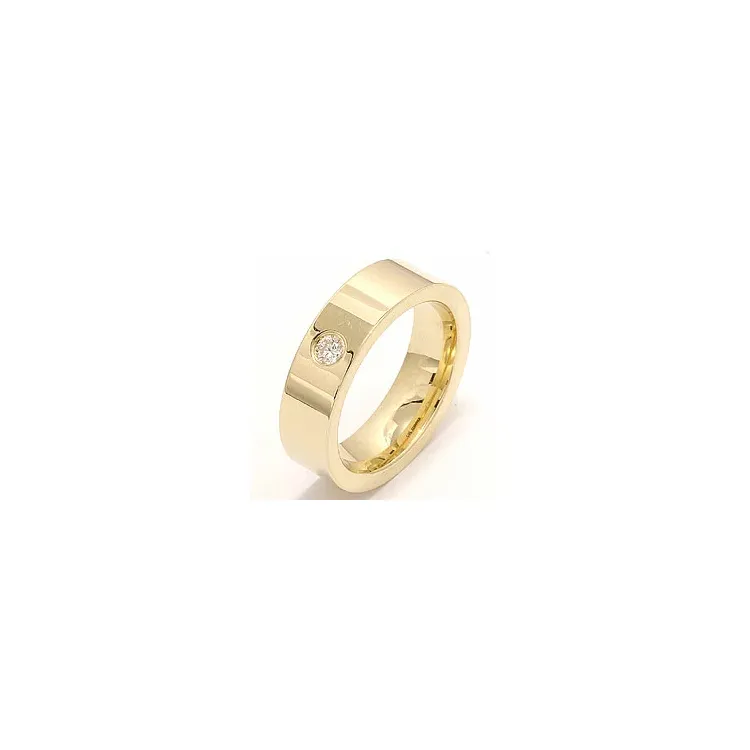 Breit Brillant Trauring aus 14 Karat Gold 0,10 ct