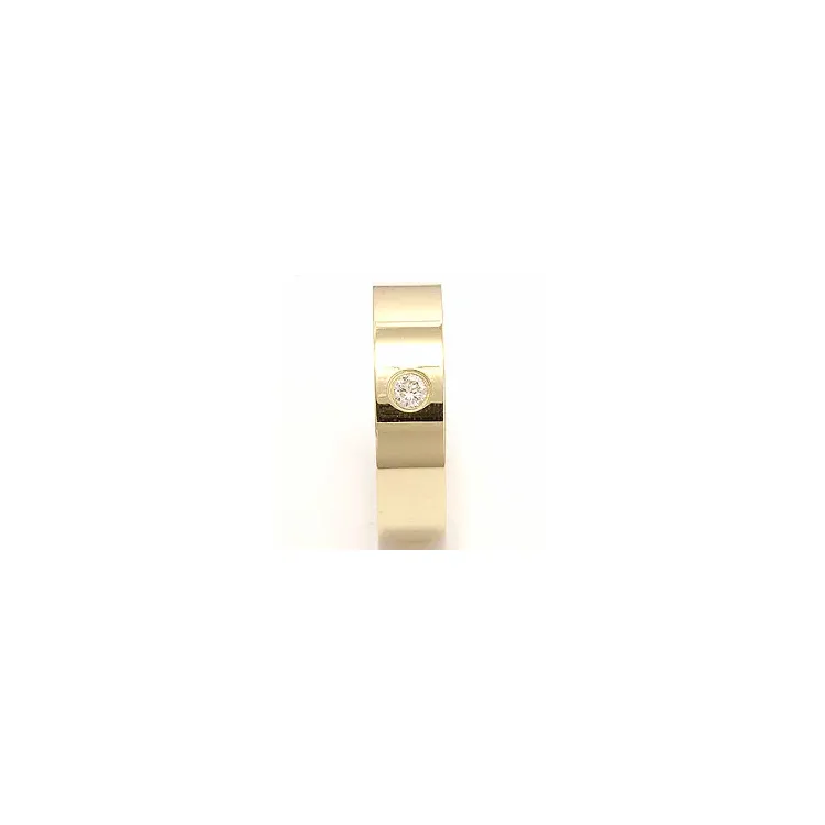 Breit Brillant Trauring aus 14 Karat Gold 0,10 ct
