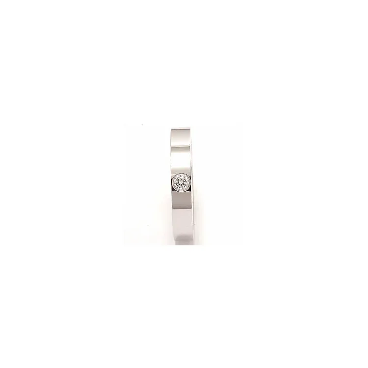 Elegant Brillant Trauring aus 14 Karat Weißgold 0,10 ct