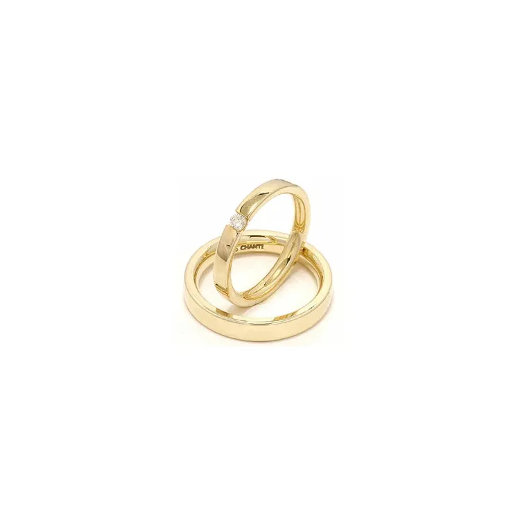 Trauringe aus 14 Karat Gold 0,10 ct - set