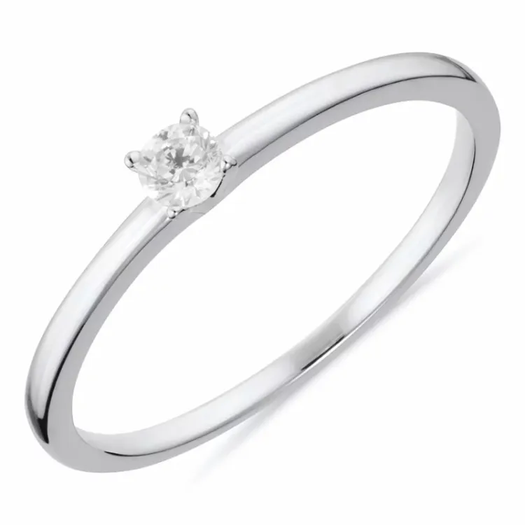 Solitärring aus rhodiniertem Silber