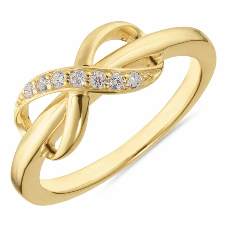 Kollektionsmuster infinity Ring aus vergoldetem Sterlingsilber