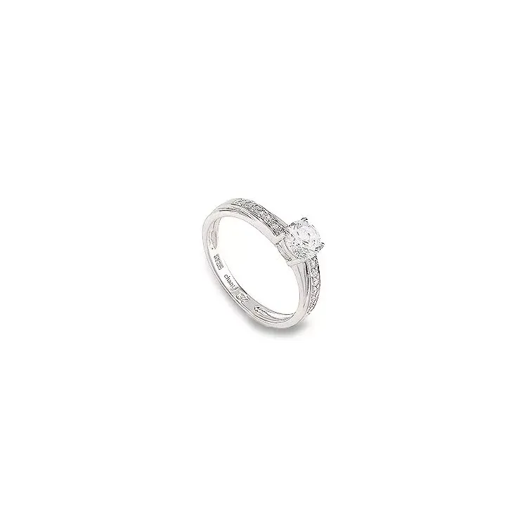 weißem Zirkon Silber Fingerring aus rhodiniertem Silber