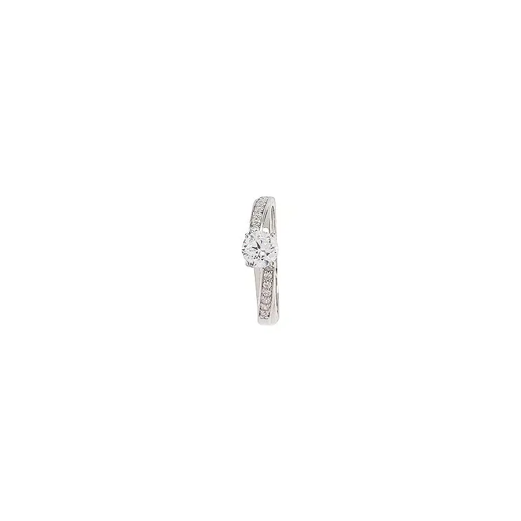 weißem Zirkon Silber Fingerring aus rhodiniertem Silber