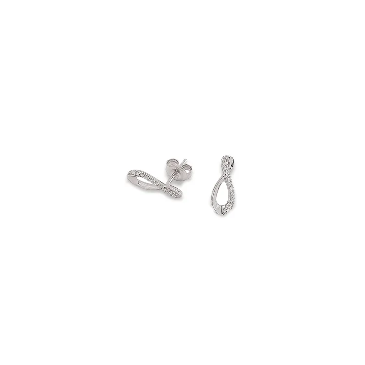tropfenförmigen Zirkon Ohrstecker in rhodiniertem Silber