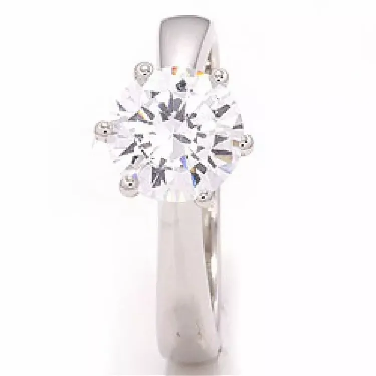 Gross Zirkon Solitärring aus rhodiniertem Silber