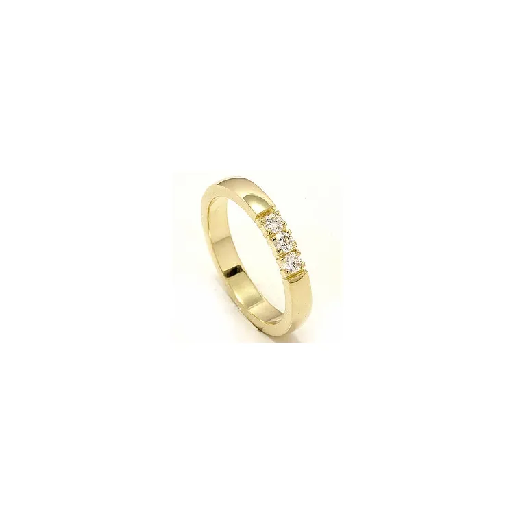 Memoirering in 14 Karat Gold 3 x 0,07 ct