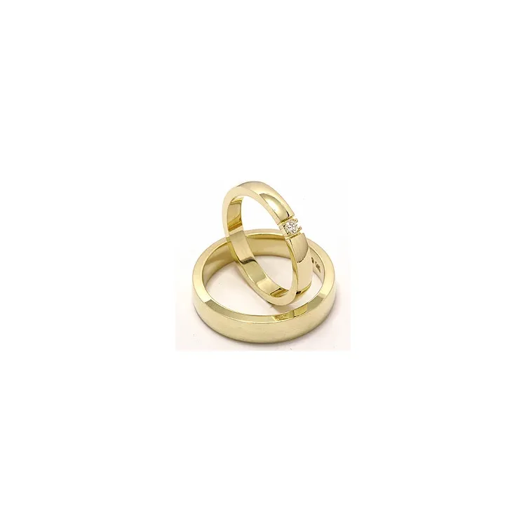 Trauringe aus 14 Karat Gold 1x0,05 ct - set