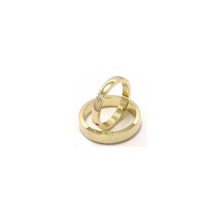 Trauringe aus 14 Karat Gold 1x0,05 ct - set