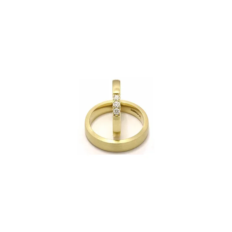 Matt trauringe aus 14 Karat Gold 3 x 0,05 ct - set