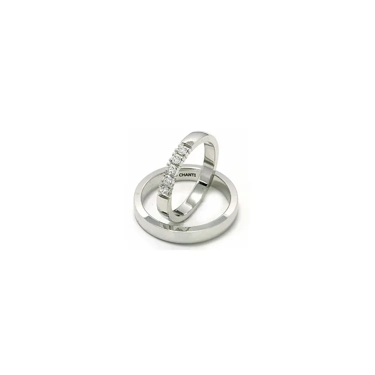 Trauringe aus 14 Karat Weißgold 5 x 0,05 ct - set