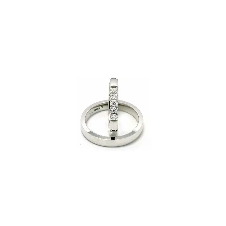 Trauringe aus 14 Karat Weißgold 5 x 0,05 ct - set