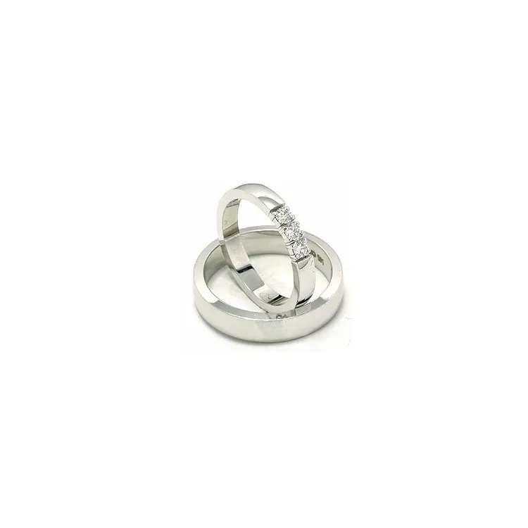 trauringe aus 14 Karat Weißgold 3 x 0,07 ct - set