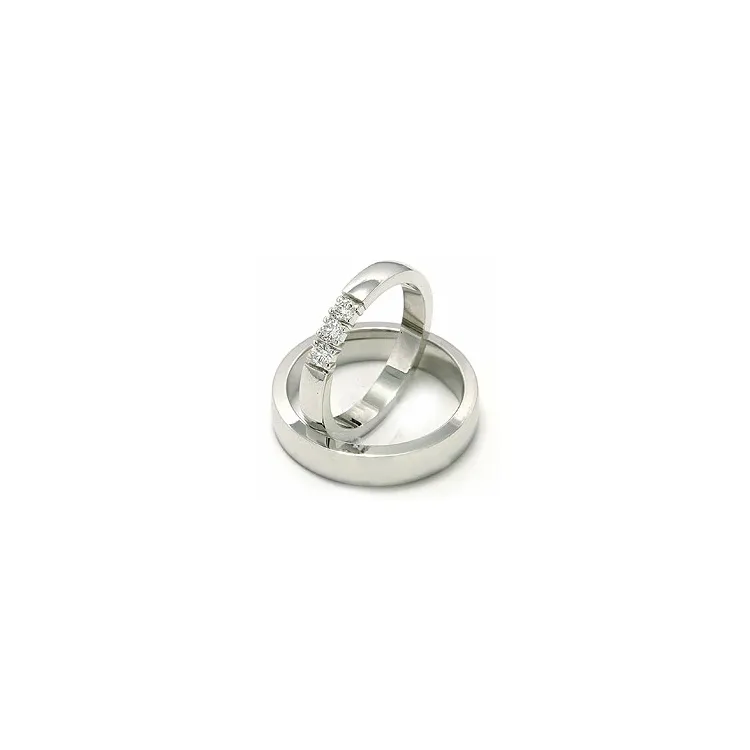 trauringe aus 14 Karat Weißgold 3 x 0,07 ct - set