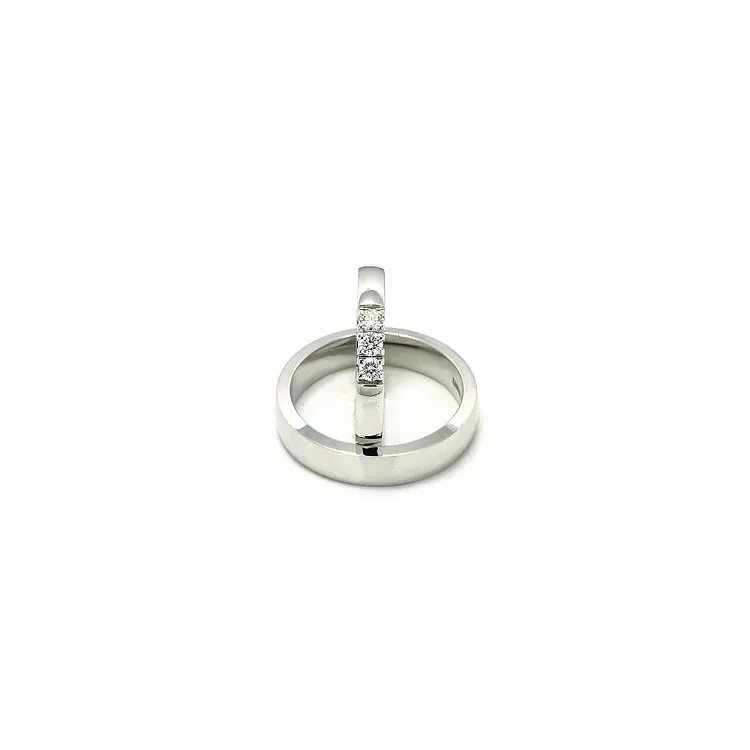 trauringe aus 14 Karat Weißgold 3 x 0,07 ct - set