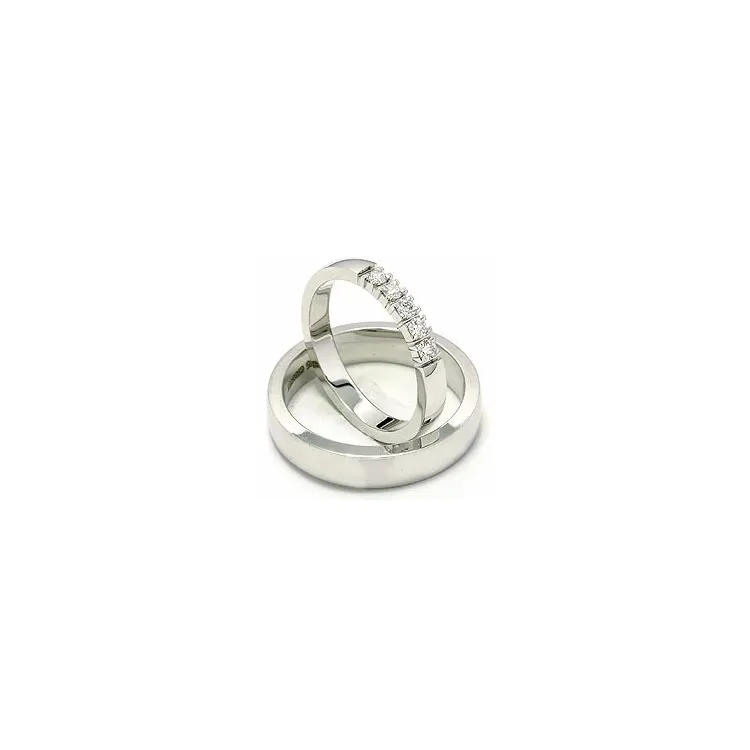 trauringe aus 14 Karat Weißgold 5 x 0,07 ct - set