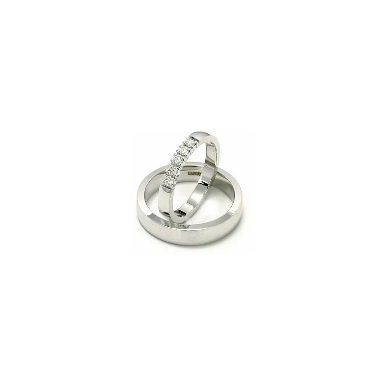trauringe aus 14 Karat Weißgold 5 x 0,07 ct - set