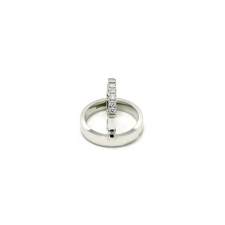 trauringe aus 14 Karat Weißgold 5 x 0,07 ct - set