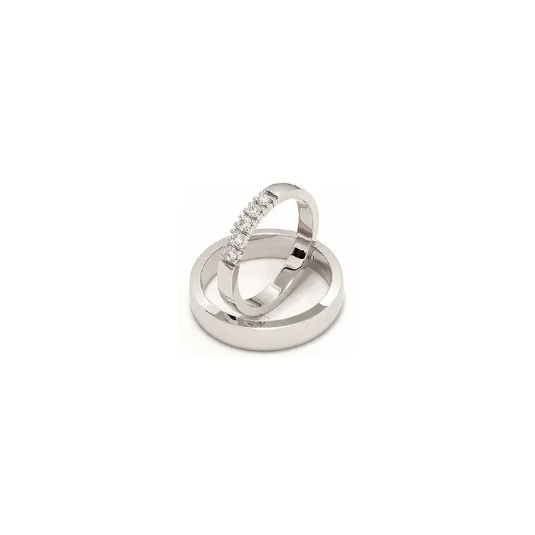 trauringe aus 14 Karat Weißgold 0,05  ct - set