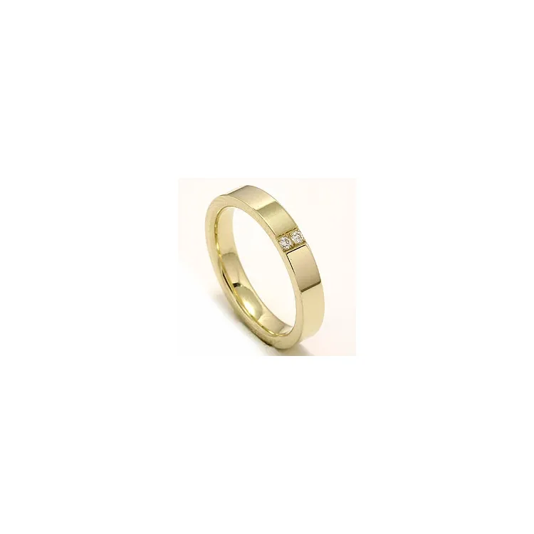 Elegant eng Trauring aus 14 Karat Gold 2 x 0,018 ct