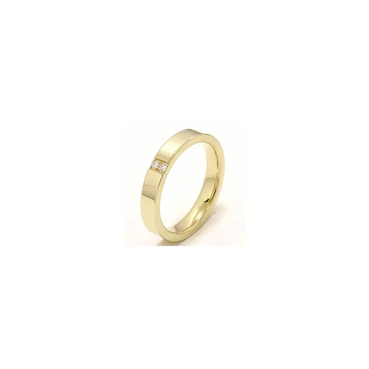 Elegant eng Trauring aus 14 Karat Gold 2 x 0,018 ct