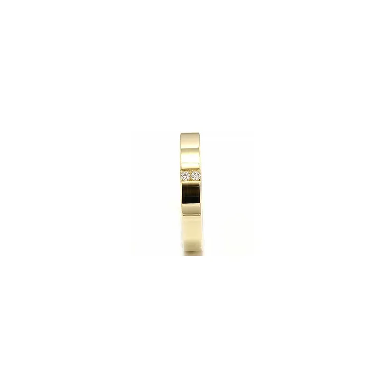 Elegant eng Trauring aus 14 Karat Gold 2 x 0,018 ct