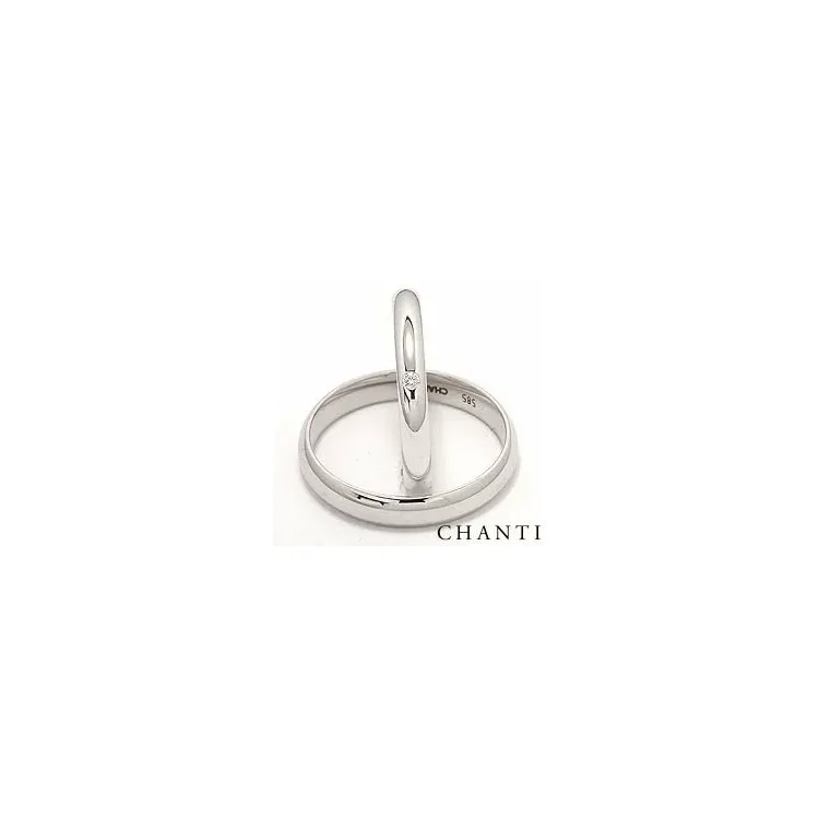 runden trauringe aus 14 Karat Weißgold 0,025 ct - set