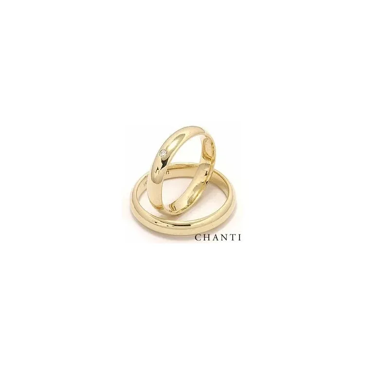 runden trauringe aus 14 Karat Gold 0,025 ct - set