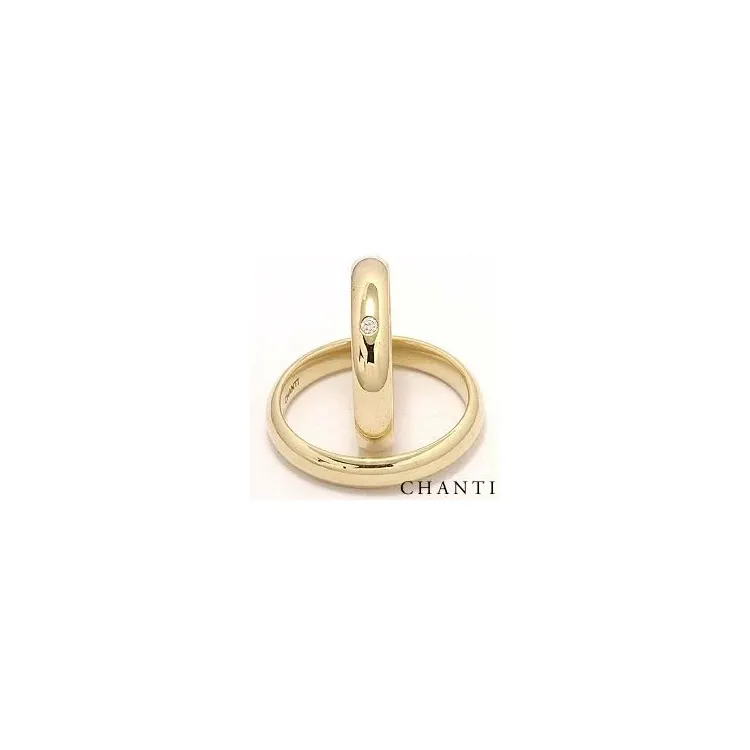 runden trauringe aus 14 Karat Gold 0,025 ct - set
