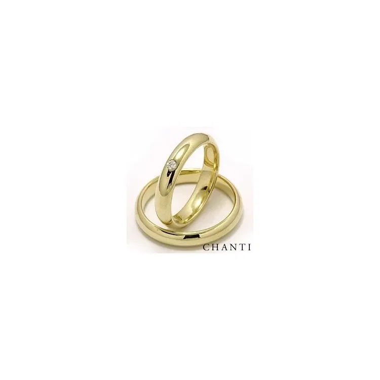 runden trauringe aus 14 Karat Gold 1 x 0,05  ct - set