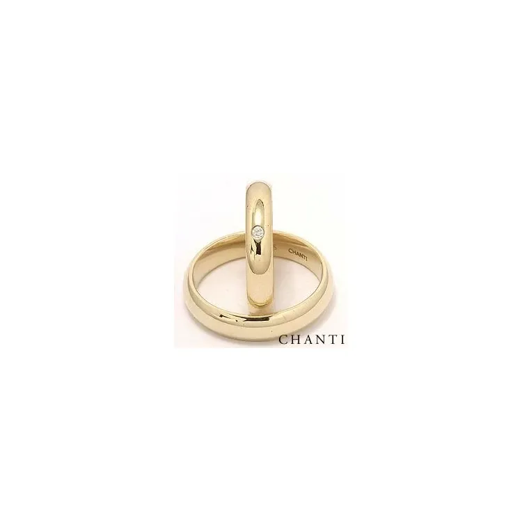 runden Diamant trauringe aus 14 Karat Gold 0,025 ct - set