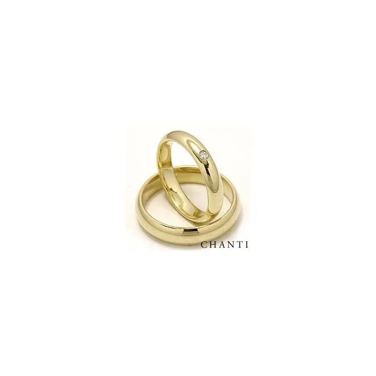 runden Diamant trauringe aus 14 Karat Gold 0,05 ct - set