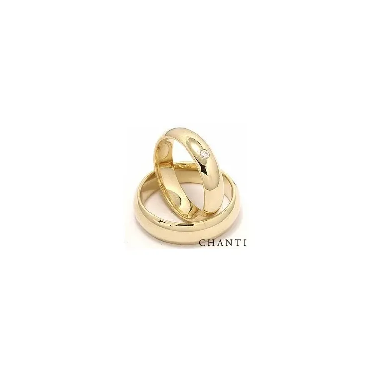 runden Diamant trauringe aus 14 Karat Gold 0,05 ct - set