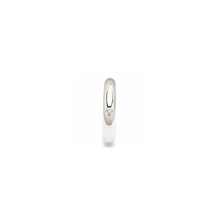runder Trauring aus 14 Karat Weißgold 0,05 ct