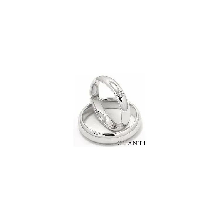 Trauringe aus 14 Karat Weißgold 0,05 ct - set