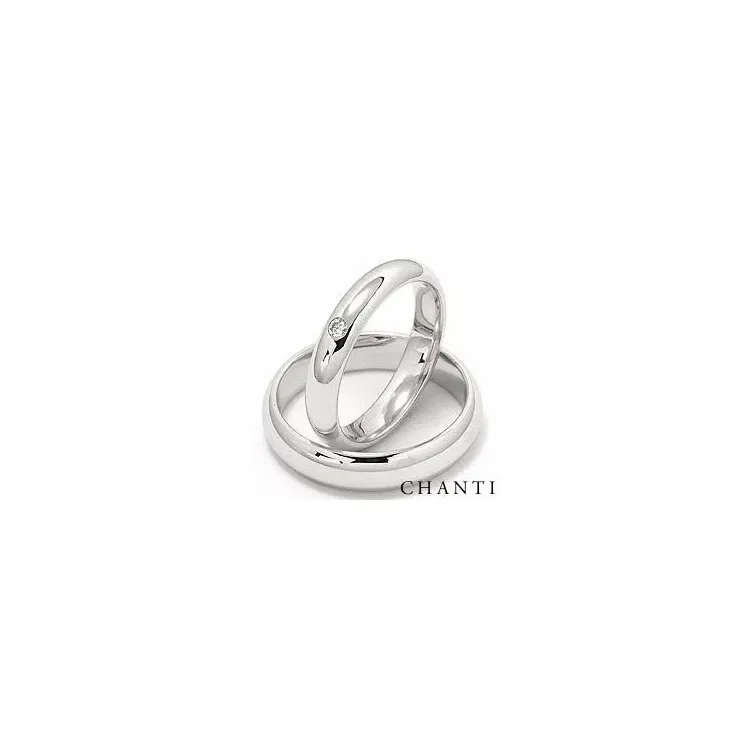 Trauringe aus 14 Karat Weißgold 0,05 ct - set