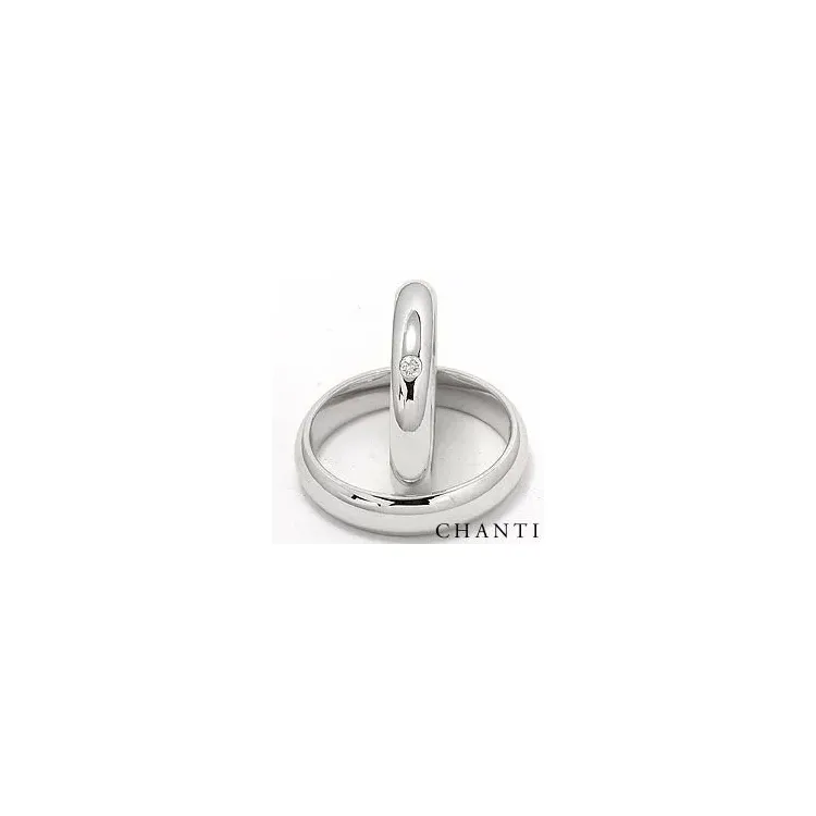 Trauringe aus 14 Karat Weißgold 0,05 ct - set