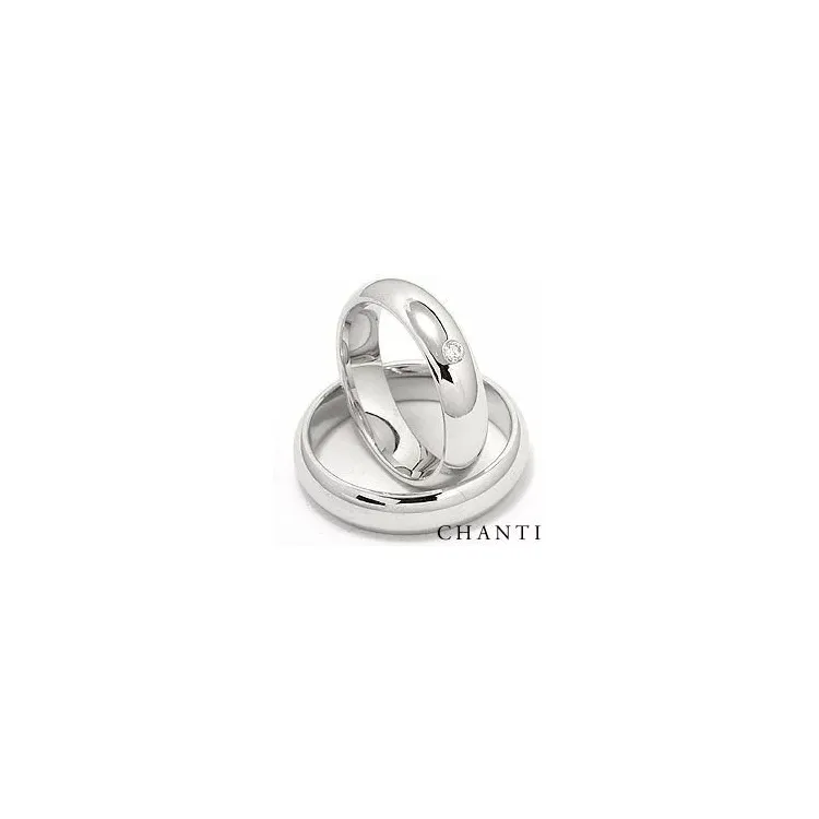Trauringe aus 14 Karat Weißgold 0,05 ct - set