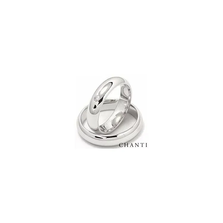 Trauringe aus 14 Karat Weißgold 0,05 ct - set