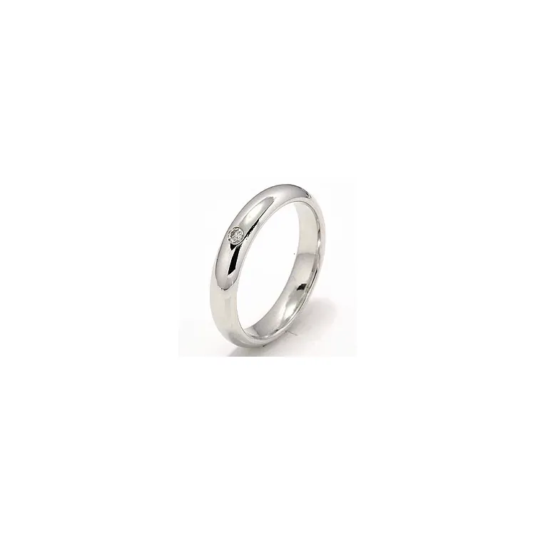 Trauring aus 14 Karat Weißgold 0,05 ct