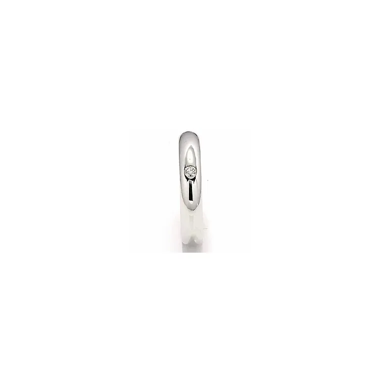 Trauring aus 14 Karat Weißgold 0,05 ct