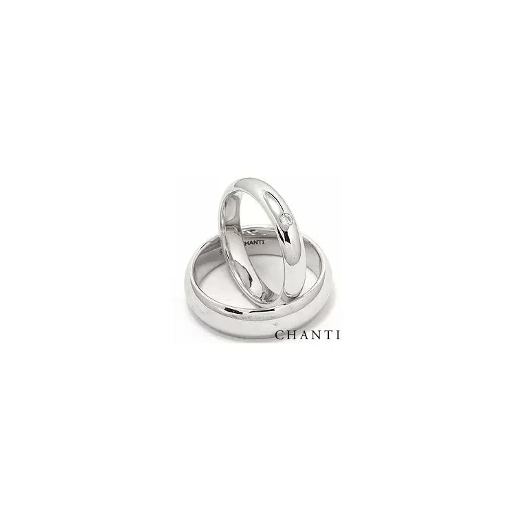 Trauringe aus 14 Karat Weißgold 0,05 ct - set