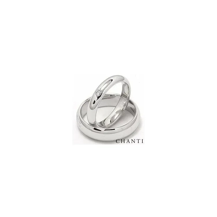 Trauringe aus 14 Karat Weißgold 0,05 ct - set