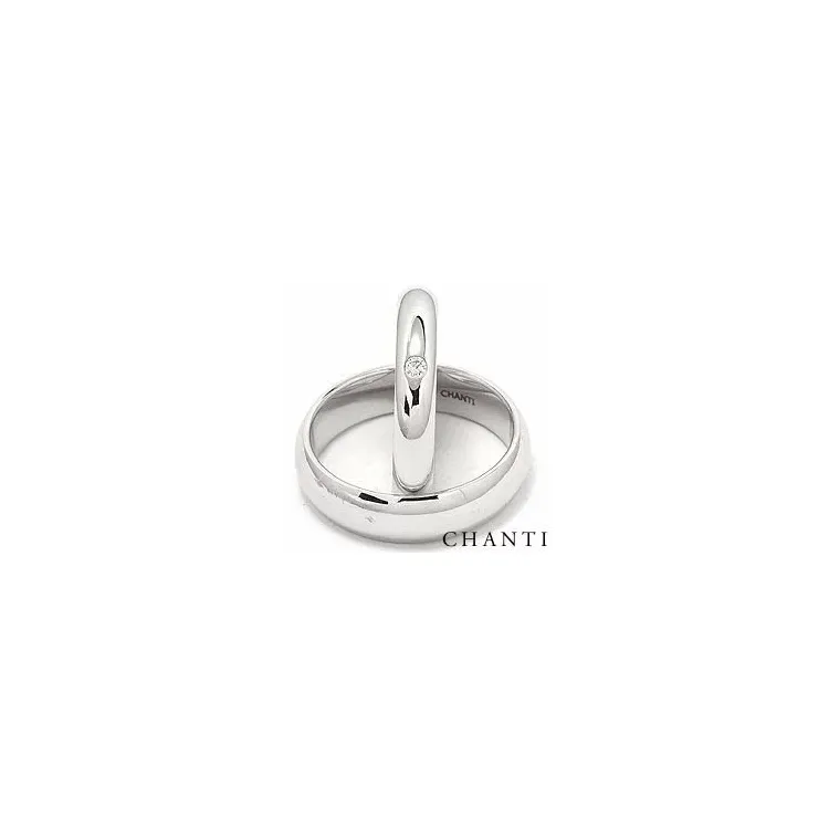 Trauringe aus 14 Karat Weißgold 0,05 ct - set