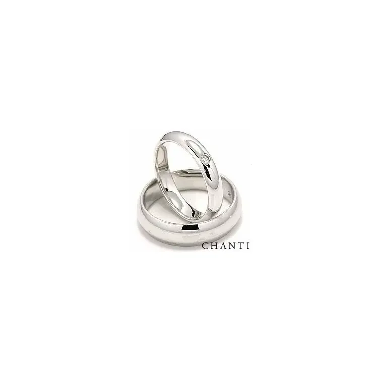 Trauringe aus 14 Karat Weißgold 0,05 ct - set