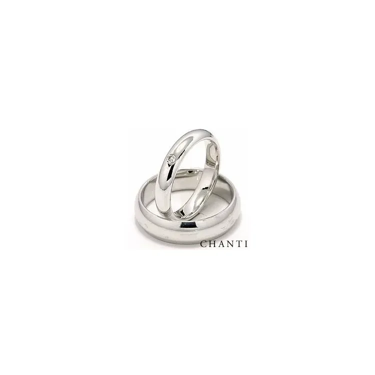 Trauringe aus 14 Karat Weißgold 0,05 ct - set