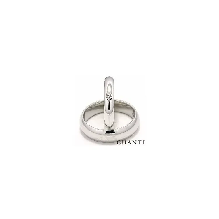 Trauringe aus 14 Karat Weißgold 0,05 ct - set