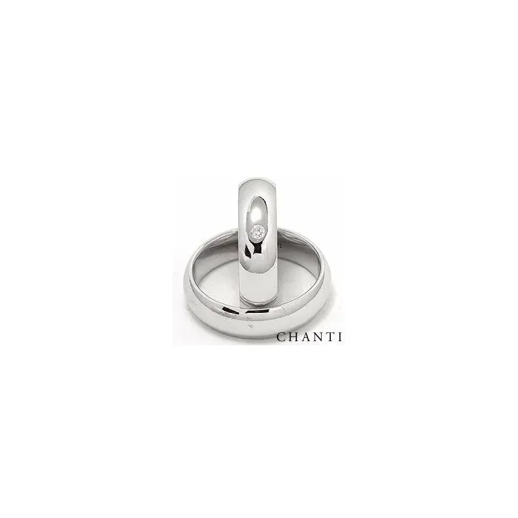 Breite runden trauringe aus 14 Karat Weißgold 0,05 ct - set