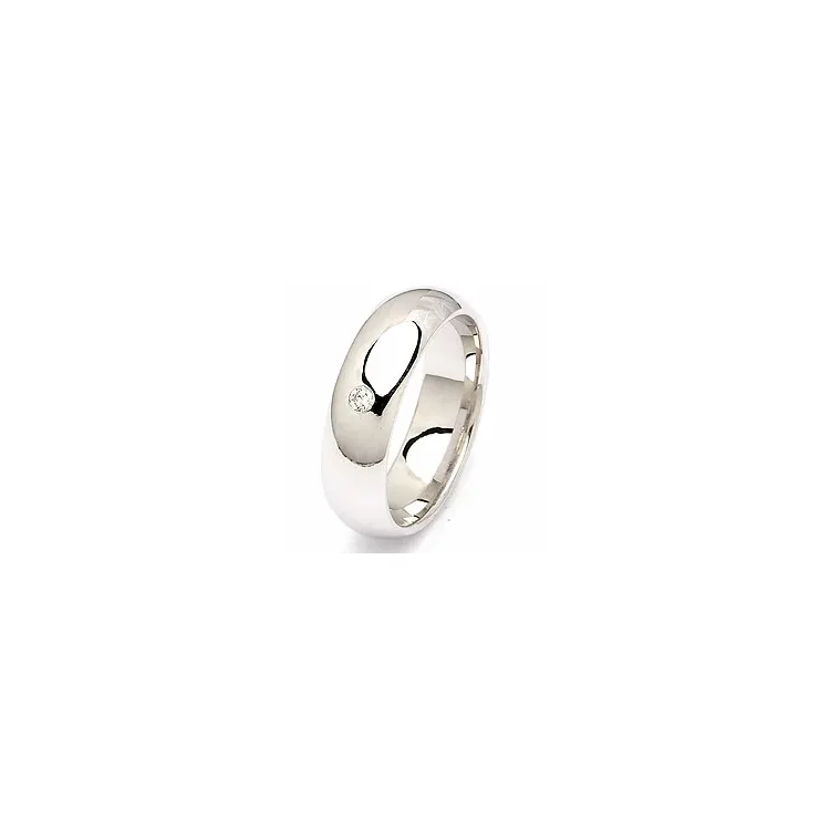 Brillant Trauring aus 14 Karat Weißgold 0,05 ct